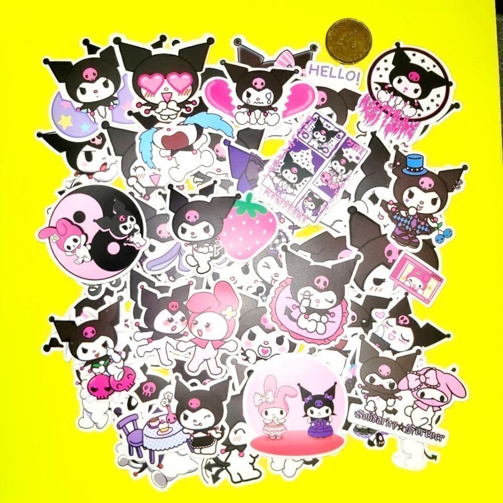 Brand New 50pcs Sanrio Kuromi Waterproof Stickers #1
